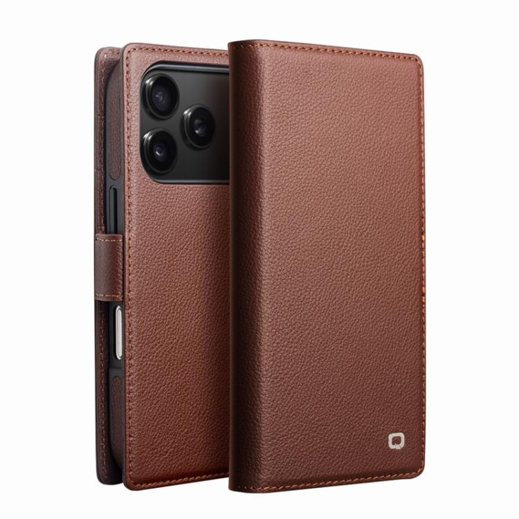 Étui de téléphone QIALINO Classics 3ème en cuir véritable, Pour iPhone 17 Pro Max, Pour iPhone 17 Pro, Pour iPhone 17, Pour iPhone Air