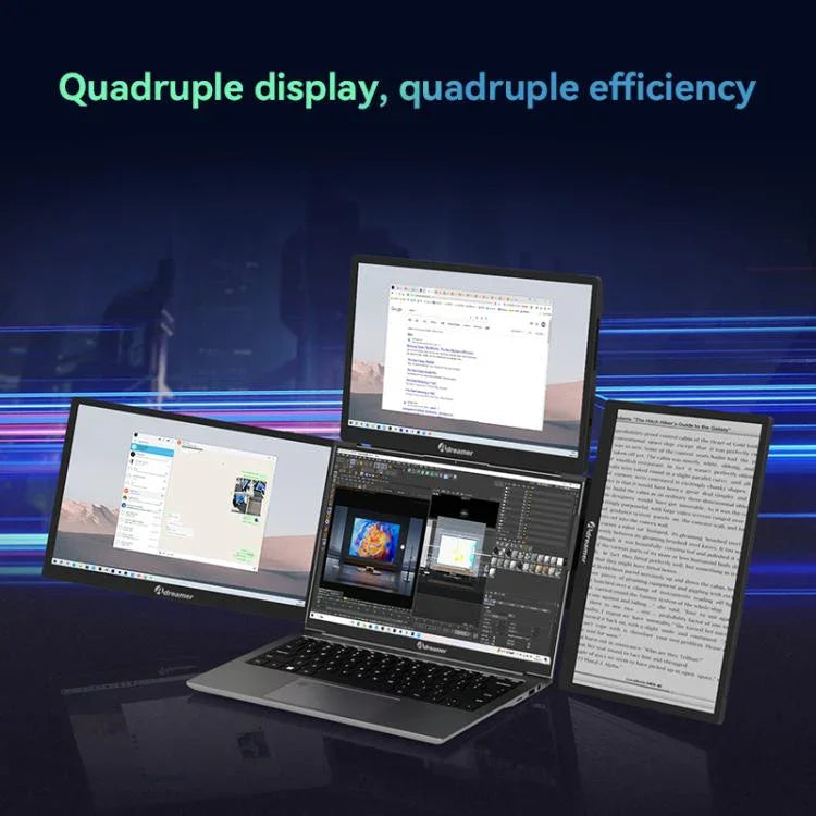 Écran portable triple Arie 13 de 13,3 pouces à affichage étendu, prise US, prise UK, prise EU