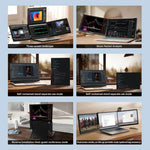 Écran portable triple Arie 13 de 13,3 pouces à affichage étendu, prise US, prise UK, prise EU