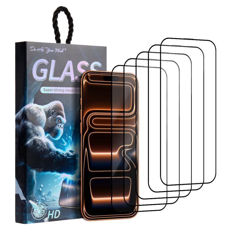 5pcs / Pack Film en verre trempé HD imprimé en sérigraphie Do As You Wish, Pour iPhone 17e / 16e, Pour iPhone 17 Pro Max, Pour iPhone 17 Pro, Pour iPhone 17, Pour iPhone Air, Pour iPhone 16 Pro Max, Pour iPhone 16 Pro, Pour iPhone 16 Plus, Pour iPhone 16