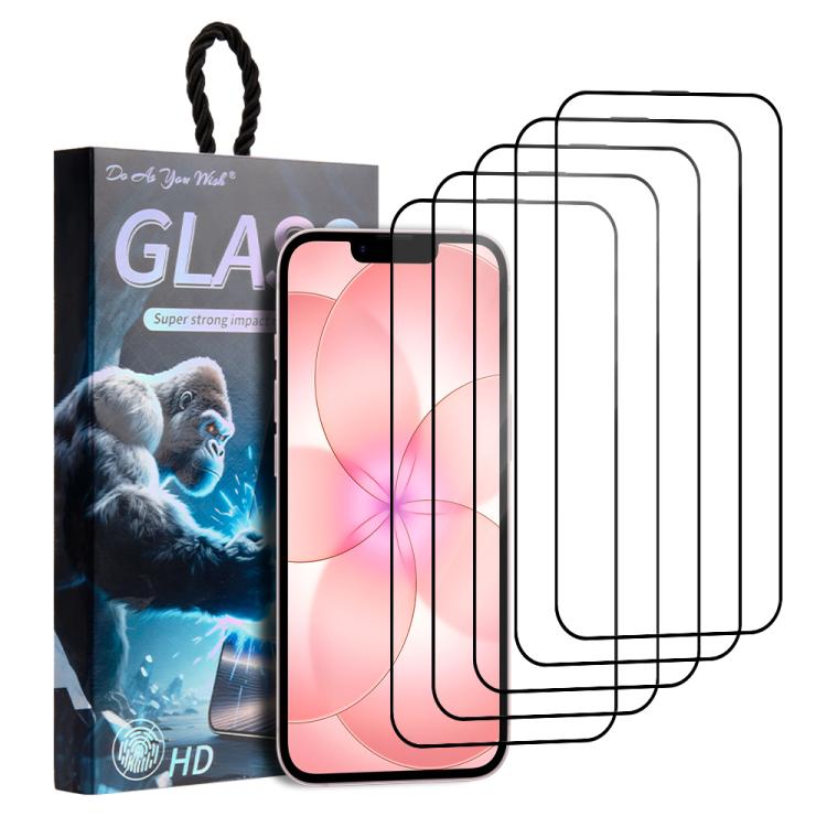5pcs / Pack Film en verre trempé HD imprimé en sérigraphie Do As You Wish, Pour iPhone 17e / 16e, Pour iPhone 17 Pro Max, Pour iPhone 17 Pro, Pour iPhone 17, Pour iPhone Air, Pour iPhone 16 Pro Max, Pour iPhone 16 Pro, Pour iPhone 16 Plus, Pour iPhone 16