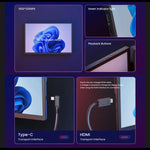 Leo 14 Écran étendu de 14 pouces Double moniteur portable, prise US, prise UK, prise EU