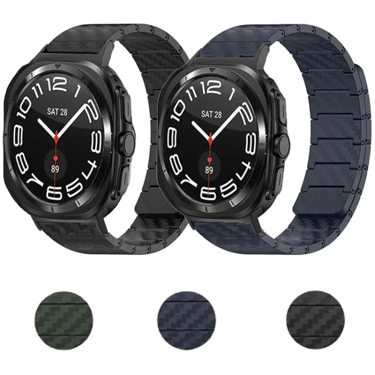 Bracelet de Montre Magnétique en Fibre de Carbone, Pour Samsung Galaxy Watch Ultra 47mm / Ultra 2025, Pour Samsung Galaxy Watch8 / Watch8 Classic