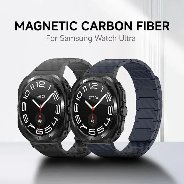 Bracelet de Montre Magnétique en Fibre de Carbone, Pour Samsung Galaxy Watch Ultra 47mm / Ultra 2025, Pour Samsung Galaxy Watch8 / Watch8 Classic