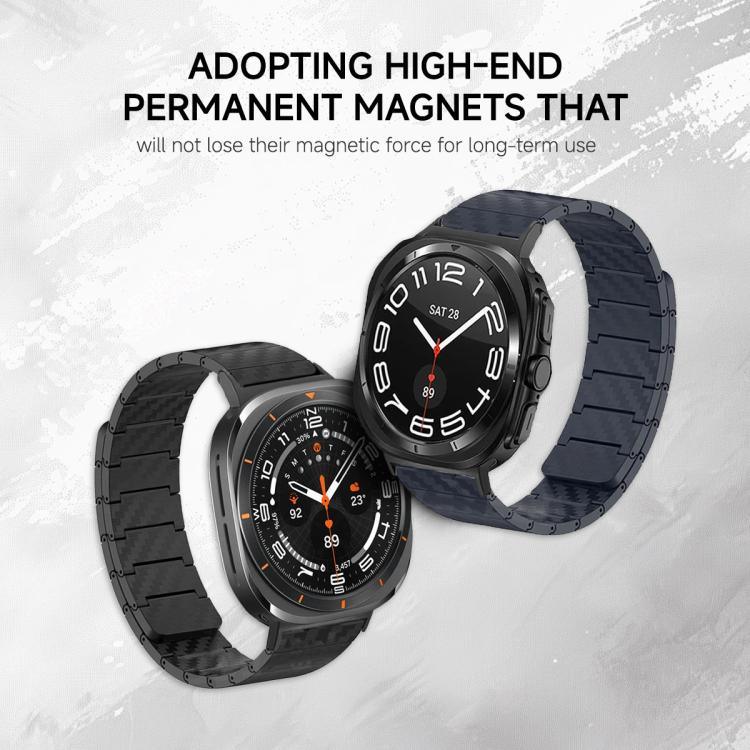 Bracelet de Montre Magnétique en Fibre de Carbone, Pour Samsung Galaxy Watch Ultra 47mm / Ultra 2025, Pour Samsung Galaxy Watch8 / Watch8 Classic