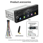 F6021 Lecteur MP5 de voiture 1 Din avec écran IPS de 6,86 pouces, compatible CarPlay et Android Auto, F6021