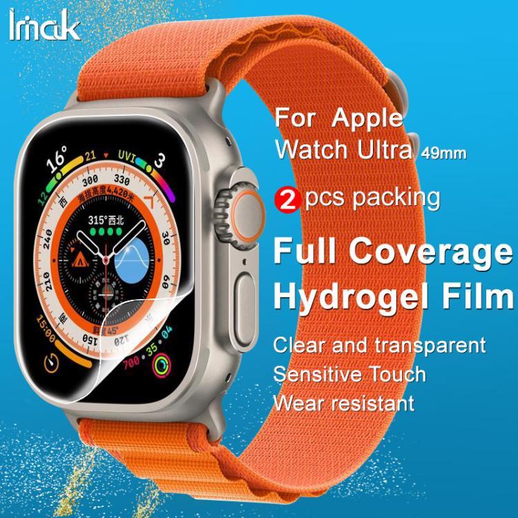 Lot de 2 films protecteurs d'écran incurvés en hydrogel imak pour Apple Watch Ultra 1/2/3 49 mm