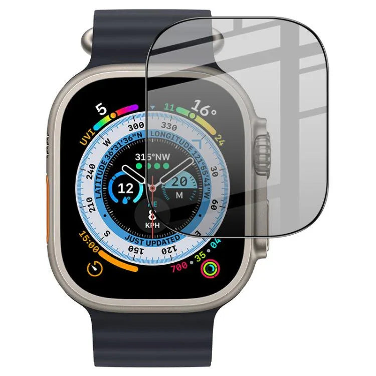 Film protecteur d'écran en verre trempé HD imak pour Apple Watch Ultra 1/2/3 49 mm, offrant une confidentialité totale.