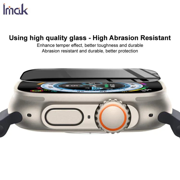 Film protecteur d'écran en verre trempé HD imak pour Apple Watch Ultra 1/2/3 49 mm, offrant une confidentialité totale.