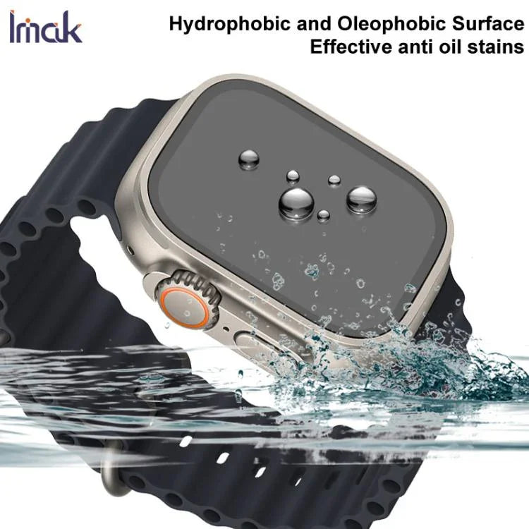 Film protecteur d'écran en verre trempé HD imak pour Apple Watch Ultra 1/2/3 49 mm, offrant une confidentialité totale.