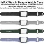 Étui et film de protection intégrés imak avec bracelet en silicone, pour Apple Watch SE 1/2/3/Series 4/5/6 44 mm et 40 mm.