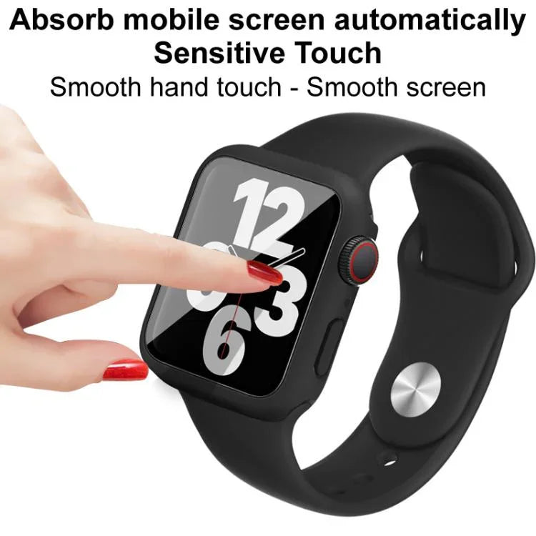 Étui et film de protection intégrés imak avec bracelet en silicone, pour Apple Watch SE 1/2/3/Series 4/5/6 44 mm et 40 mm.