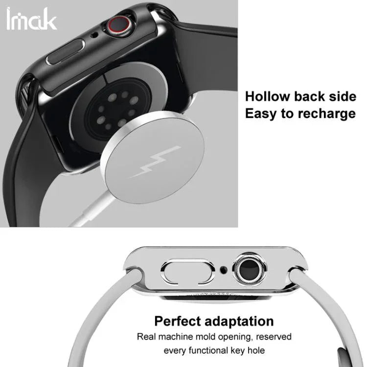 Étui et film de protection intégrés imak avec bracelet en silicone, pour Apple Watch SE 1/2/3/Series 4/5/6 44 mm et 40 mm.