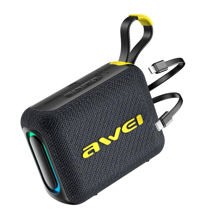 Enceinte Bluetooth TWS / TF portable AWEI KA20 avec lumière RGB et Bluetooth 5.3