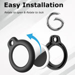 Étui de protection xDfind pour PC avec boucle à ressort, pour AirTag 2e génération / AirTag 1re génération