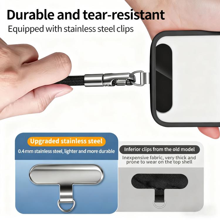 Dragonne de téléphone ajustable en corde de polyester de 7 mm en forme de raquette avec joint