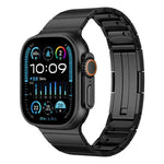 Bracelet de montre en acier inoxydable à perle unique et à dégagement rapide, compatible avec les Apple Watch 46 mm / 49 mm / 45 mm / 44 mm et 42 mm / 41 mm / 40 mm / 38 mm.