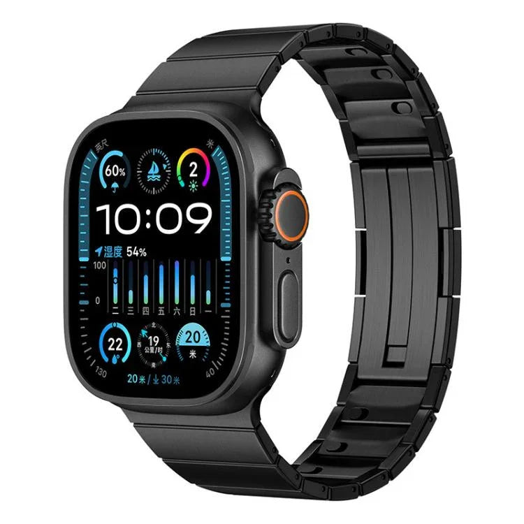 Bracelet de montre en acier inoxydable à perle unique et à dégagement rapide, compatible avec les Apple Watch 46 mm / 49 mm / 45 mm / 44 mm et 42 mm / 41 mm / 40 mm / 38 mm.
