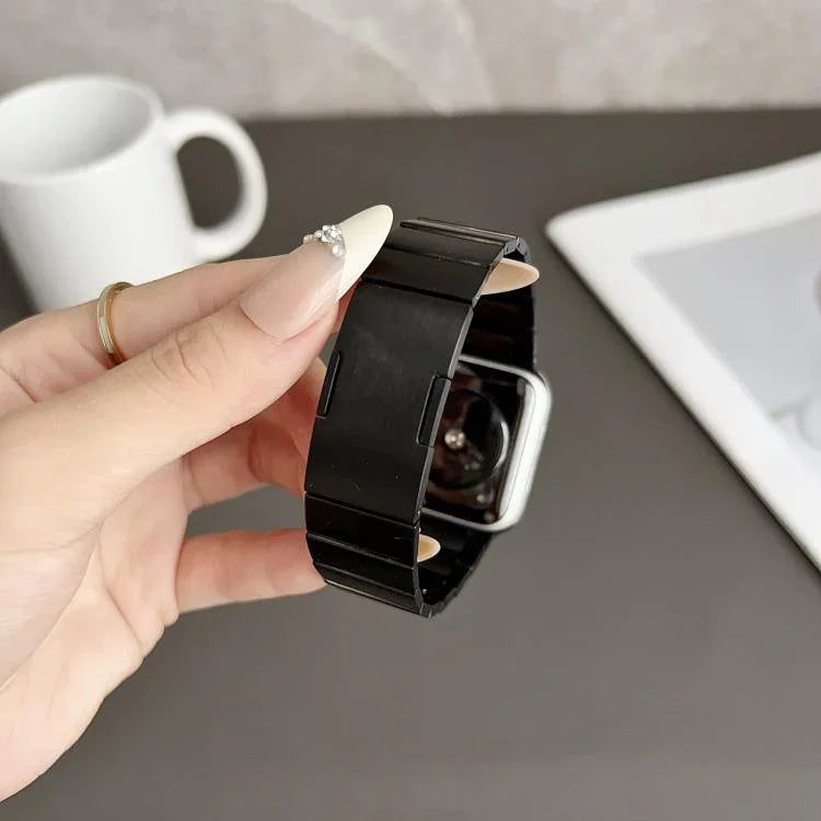 Bracelet de montre en acier inoxydable à perle unique et à dégagement rapide, compatible avec les Apple Watch 46 mm / 49 mm / 45 mm / 44 mm et 42 mm / 41 mm / 40 mm / 38 mm.