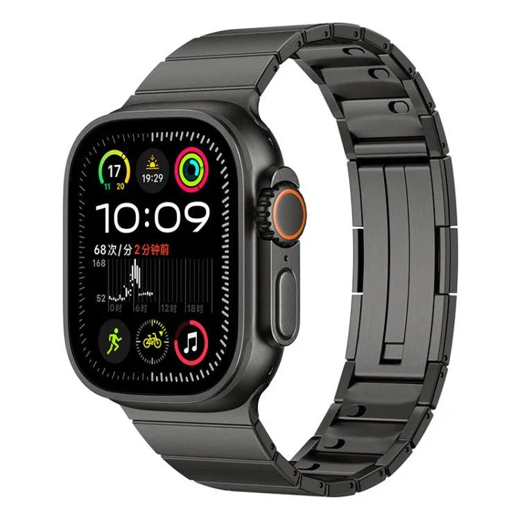 Bracelet de montre en acier inoxydable à perle unique et à dégagement rapide, compatible avec les Apple Watch 46 mm / 49 mm / 45 mm / 44 mm et 42 mm / 41 mm / 40 mm / 38 mm.