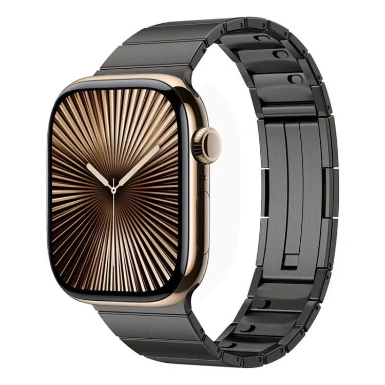 Bracelet de montre en acier inoxydable à perle unique et à dégagement rapide, compatible avec les Apple Watch 46 mm / 49 mm / 45 mm / 44 mm et 42 mm / 41 mm / 40 mm / 38 mm.