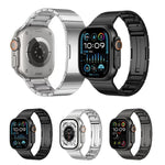 Bracelet de montre en acier inoxydable à perle unique et à dégagement rapide, compatible avec les Apple Watch 46 mm / 49 mm / 45 mm / 44 mm et 42 mm / 41 mm / 40 mm / 38 mm.