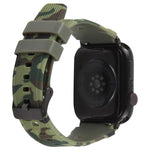 Bracelet de montre en silicone xDfind noir à motif camouflage, compatible avec Apple Watch 42/44/45/46/49 mm et Apple Watch 38/40/41/S10 42 mm.