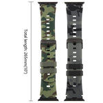 Bracelet de montre en silicone xDfind noir à motif camouflage, compatible avec Apple Watch 42/44/45/46/49 mm et Apple Watch 38/40/41/S10 42 mm.