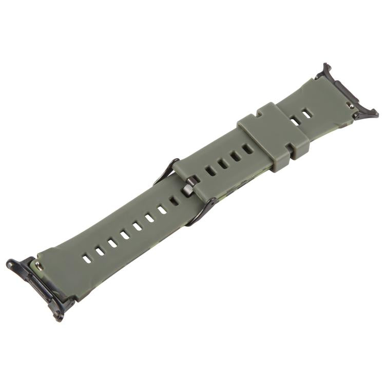 Bracelet de montre en silicone xDfind noir avec connecteur et imprimé camouflage, compatible avec Samsung Galaxy Watch Ultra / Ultra 2025 et Samsung Galaxy Watch8 / Watch8 Classic.