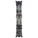 Bracelet de montre en silicone xDfind noir avec connecteur et imprimé camouflage, compatible avec Samsung Galaxy Watch Ultra / Ultra 2025 et Samsung Galaxy Watch8 / Watch8 Classic.