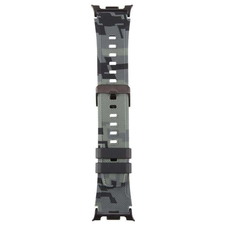 Bracelet de montre en silicone xDfind noir avec connecteur et imprimé camouflage, compatible avec Samsung Galaxy Watch Ultra / Ultra 2025 et Samsung Galaxy Watch8 / Watch8 Classic.