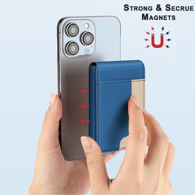 BFK28 Sac de cartes magnétique MagSafe en cuir colorblock