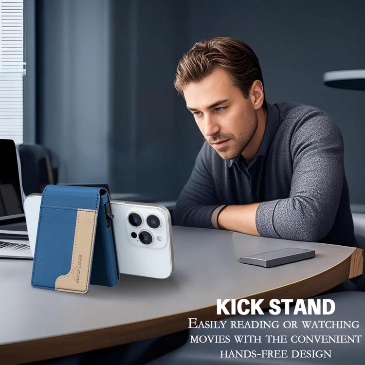 BFK28 Sac de cartes magnétique MagSafe en cuir colorblock