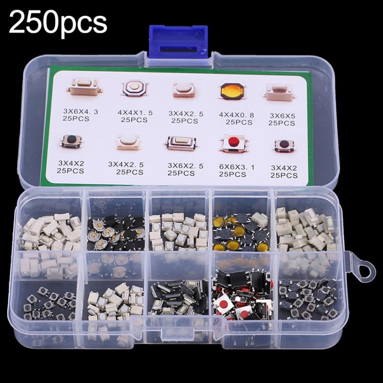250pcs / Box Car Patch Touch Remote Control Switch Button Package, 250pcs