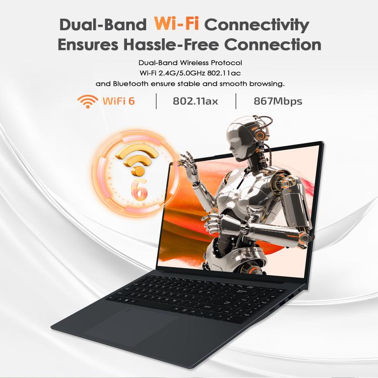 Ordinateur portable GXMO T160 16 pouces Windows 11, 16GB+512GB, processeur AMD Ryzen 5 7430U Hexa Core, prise EU, prise US, prise UK, prise AU