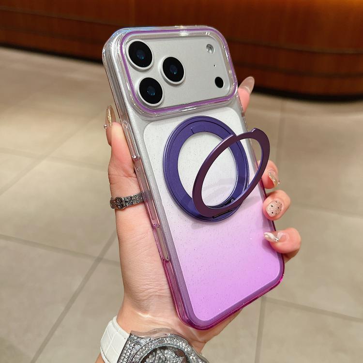Coque de téléphone MagSafe avec support rotatif à 360 degrés et dégradé transparent, pour iPhone 17 Pro Max, pour iPhone 17 Pro, pour iPhone 17, pour iPhone Air, pour iPhone 16 Pro Max, pour iPhone 16 Pro, pour iPhone 16 Plus, pour iPhone 16