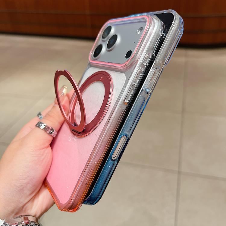 Coque de téléphone MagSafe avec support rotatif à 360 degrés et dégradé transparent, pour iPhone 17 Pro Max, pour iPhone 17 Pro, pour iPhone 17, pour iPhone Air, pour iPhone 16 Pro Max, pour iPhone 16 Pro, pour iPhone 16 Plus, pour iPhone 16