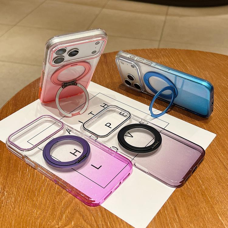 Coque de téléphone MagSafe avec support rotatif à 360 degrés et dégradé transparent, pour iPhone 17 Pro Max, pour iPhone 17 Pro, pour iPhone 17, pour iPhone Air, pour iPhone 16 Pro Max, pour iPhone 16 Pro, pour iPhone 16 Plus, pour iPhone 16