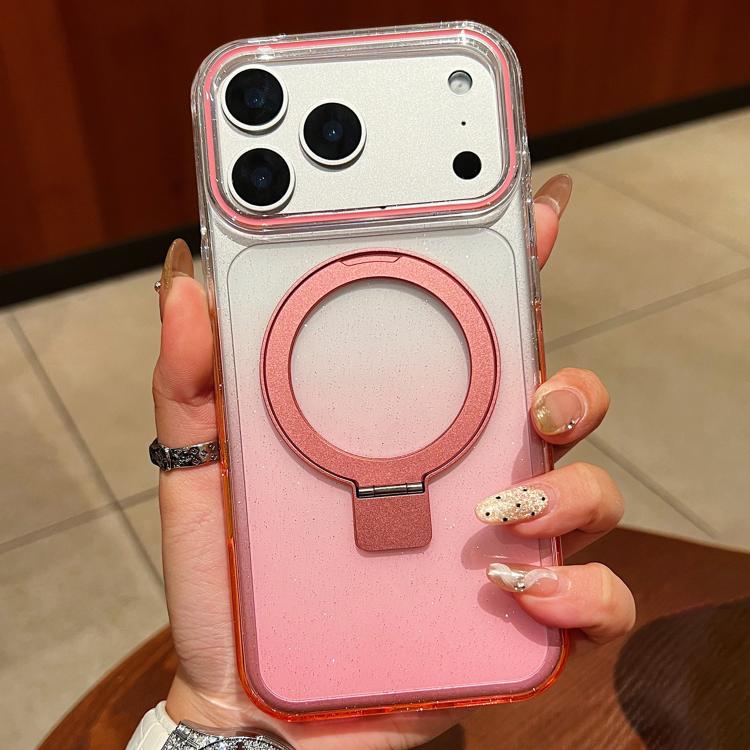 Coque de téléphone MagSafe transparente avec anneau métallique dégradé, Pour iPhone 17 Pro Max, Pour iPhone 17 Pro, Pour iPhone 17, Pour iPhone Air, Pour iPhone 16 Pro Max, Pour iPhone 16 Pro, Pour iPhone 16 Plus, Pour iPhone 16