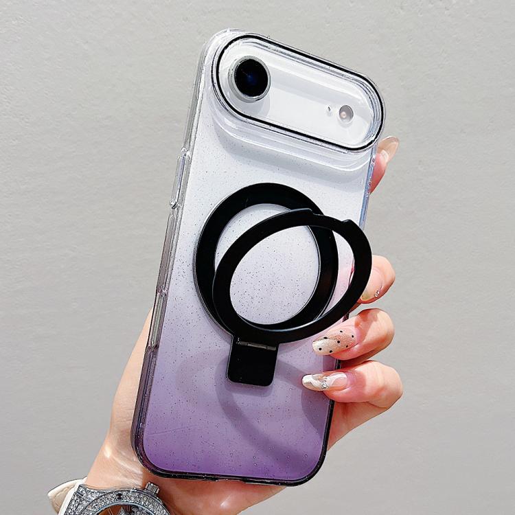 Coque de téléphone MagSafe transparente avec anneau métallique dégradé, Pour iPhone 17 Pro Max, Pour iPhone 17 Pro, Pour iPhone 17, Pour iPhone Air, Pour iPhone 16 Pro Max, Pour iPhone 16 Pro, Pour iPhone 16 Plus, Pour iPhone 16