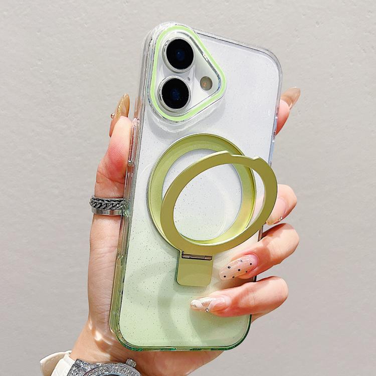 Coque de téléphone MagSafe transparente avec anneau métallique dégradé, Pour iPhone 17 Pro Max, Pour iPhone 17 Pro, Pour iPhone 17, Pour iPhone Air, Pour iPhone 16 Pro Max, Pour iPhone 16 Pro, Pour iPhone 16 Plus, Pour iPhone 16
