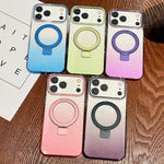Coque de téléphone MagSafe transparente avec anneau métallique dégradé, Pour iPhone 17 Pro Max, Pour iPhone 17 Pro, Pour iPhone 17, Pour iPhone Air, Pour iPhone 16 Pro Max, Pour iPhone 16 Pro, Pour iPhone 16 Plus, Pour iPhone 16