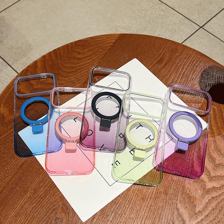 Coque de téléphone MagSafe transparente avec anneau métallique dégradé, Pour iPhone 17 Pro Max, Pour iPhone 17 Pro, Pour iPhone 17, Pour iPhone Air, Pour iPhone 16 Pro Max, Pour iPhone 16 Pro, Pour iPhone 16 Plus, Pour iPhone 16