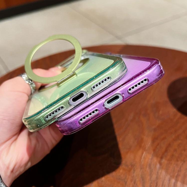 Coque de téléphone MagSafe transparente avec anneau métallique dégradé, Pour iPhone 17 Pro Max, Pour iPhone 17 Pro, Pour iPhone 17, Pour iPhone Air, Pour iPhone 16 Pro Max, Pour iPhone 16 Pro, Pour iPhone 16 Plus, Pour iPhone 16
