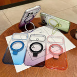Coque de téléphone MagSafe transparente avec anneau métallique dégradé, Pour iPhone 17 Pro Max, Pour iPhone 17 Pro, Pour iPhone 17, Pour iPhone Air, Pour iPhone 16 Pro Max, Pour iPhone 16 Pro, Pour iPhone 16 Plus, Pour iPhone 16