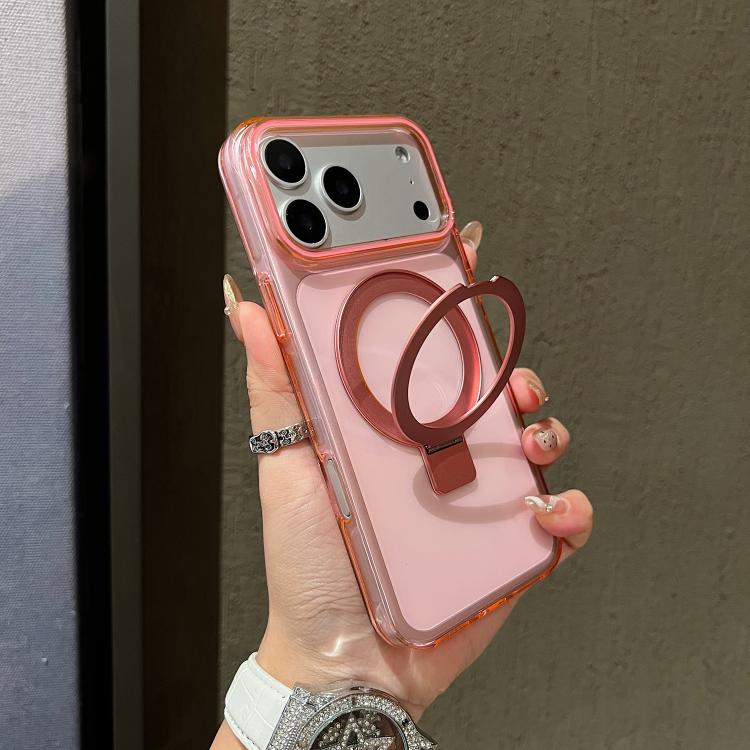 Coque de téléphone MagSafe transparente et colorée avec support métallique, Pour iPhone 17 Pro Max, Pour iPhone 17 Pro, Pour iPhone 17, Pour iPhone Air, Pour iPhone 16 Pro Max, Pour iPhone 16 Pro, Pour iPhone 16 Plus, Pour iPhone 16