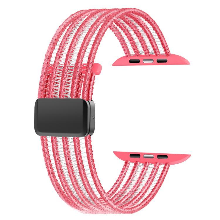 Bracelet de montre en nylon respirant effet fil de pêche, compatible avec Apple Watch 46 mm / 49 mm / 45 mm / 44 mm et Apple Watch S11 42 mm / 41 mm / 40 mm / 38 mm.