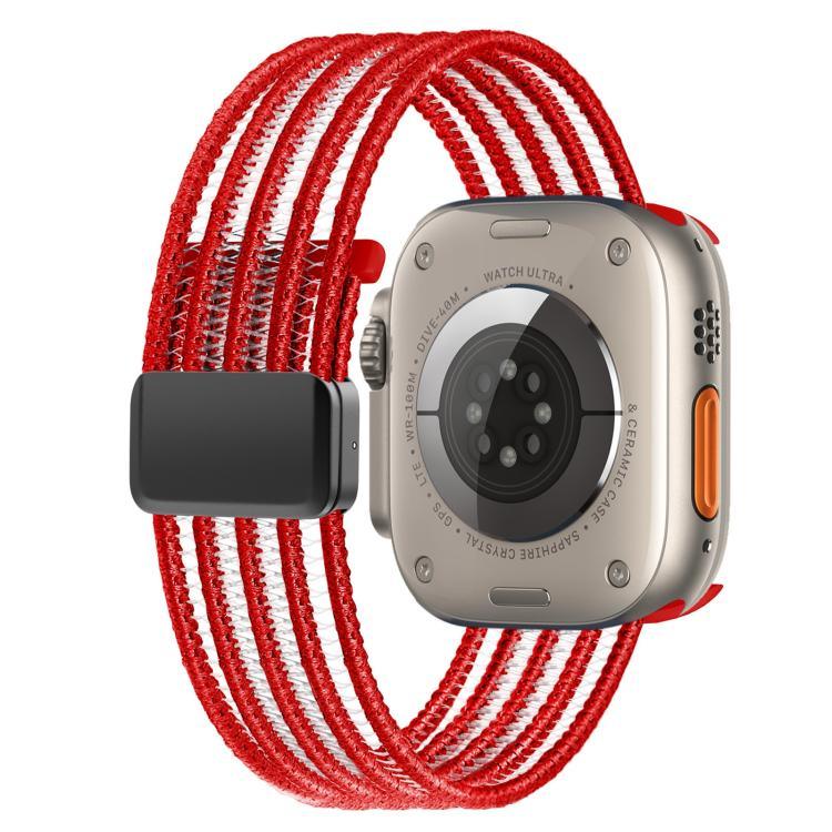 Bracelet de montre en nylon respirant effet fil de pêche, compatible avec Apple Watch 46 mm / 49 mm / 45 mm / 44 mm et Apple Watch S11 42 mm / 41 mm / 40 mm / 38 mm.