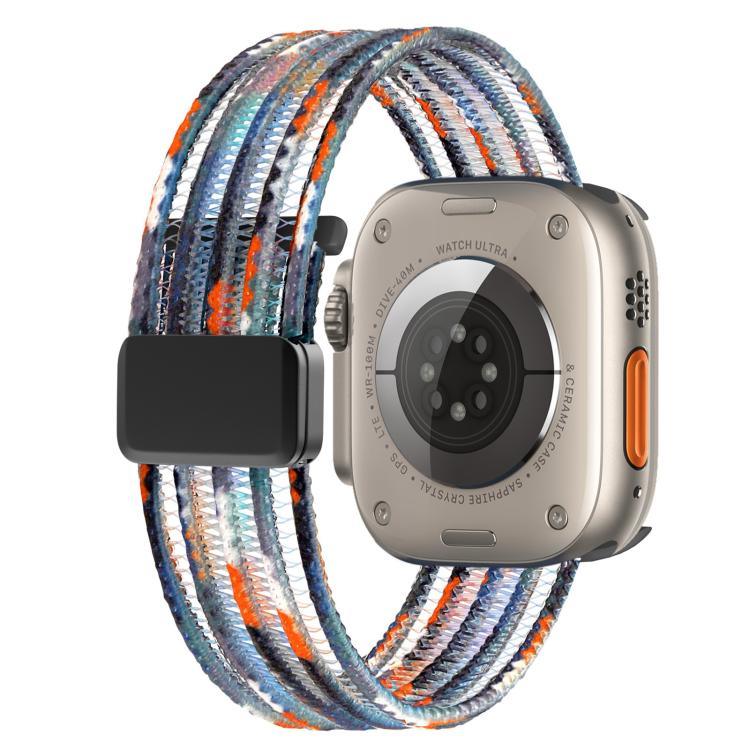 Bracelet de montre en nylon respirant effet fil de pêche, compatible avec Apple Watch 46 mm / 49 mm / 45 mm / 44 mm et Apple Watch S11 42 mm / 41 mm / 40 mm / 38 mm.