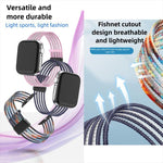 Bracelet de montre en nylon respirant effet fil de pêche, compatible avec Apple Watch 46 mm / 49 mm / 45 mm / 44 mm et Apple Watch S11 42 mm / 41 mm / 40 mm / 38 mm.